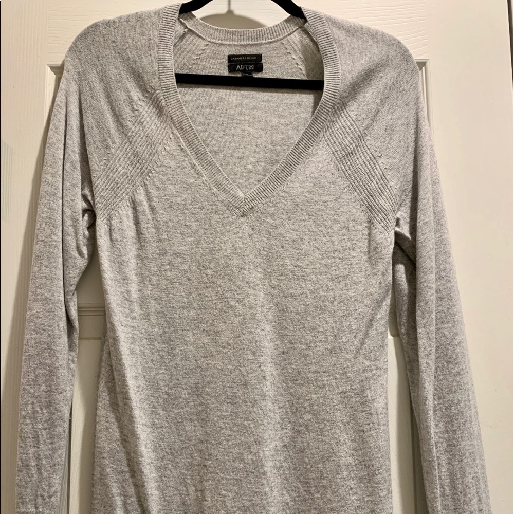 Cashmere- blend V- neck sweater